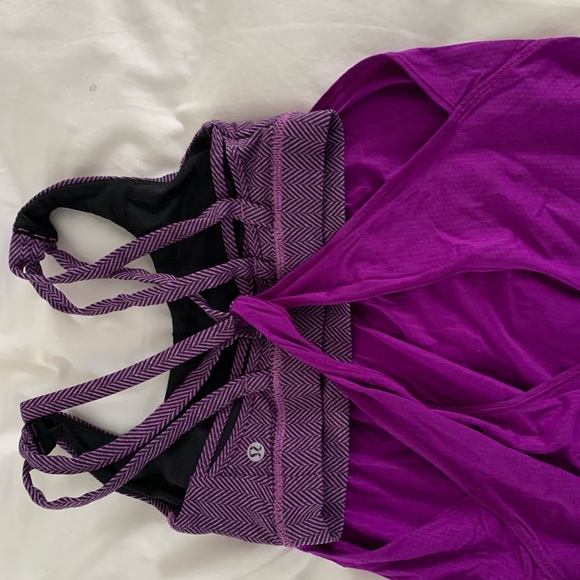 Lululemon purple tank with built in sports - Picture 5 of 6